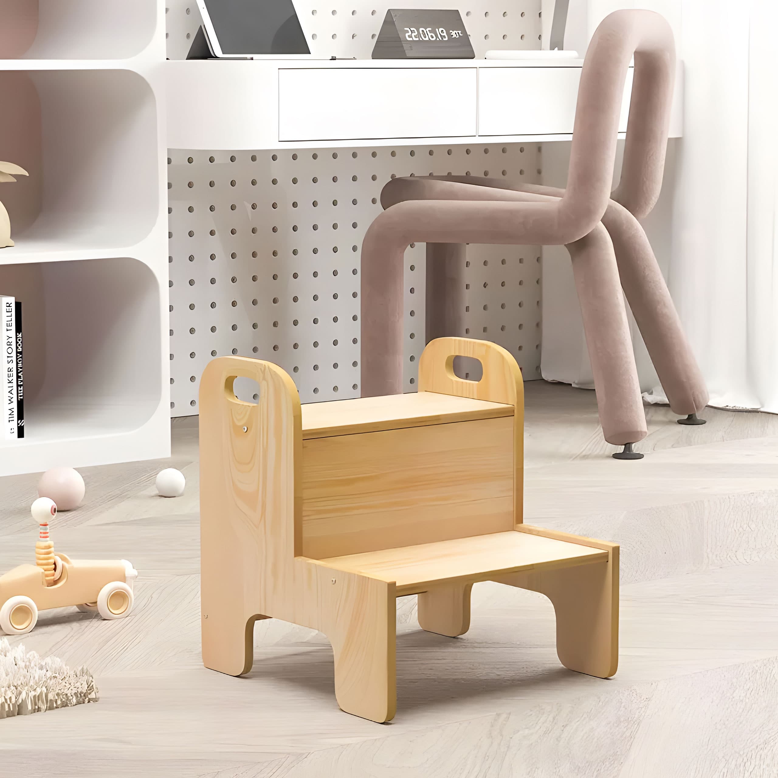 Drewniany Stopień dla Dzieci z Uchwytami ECOTOYS