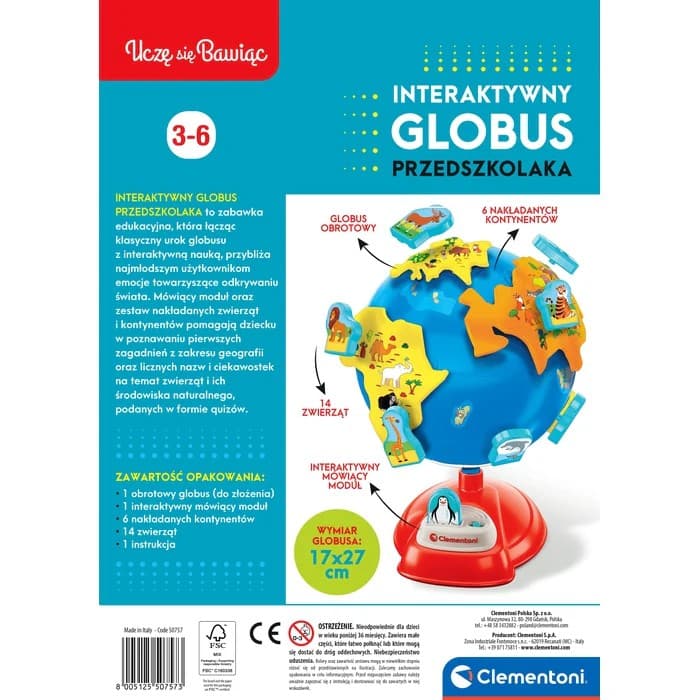 Clementoni Interaktywny globus przedszkolaka 50757